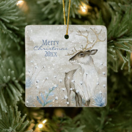 kerstsneeuw Dierendeer Typografie personaliseren Keramisch Ornament