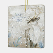 kerstsneeuw Dierendeer Typografie personaliseren Keramisch Ornament (Links)