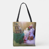 Kerstsneeuw Dorp AllOverPrint Tote Bag (Achterkant)