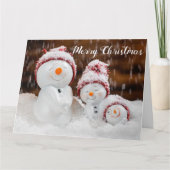 Kerstsneeuw Familie Kaart (Voorkant)