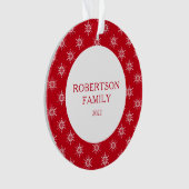 Kerstsneeuw Flakes Aangepaste familienaam Ornament (voorkant)
