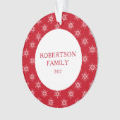 Kerstsneeuw Flakes Aangepaste familienaam Ornament (voorkant)
