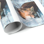 Kerstsneeuw Fox Holiday Xmas Winter Wildlife Cadeaupapier (Rol Hoek)