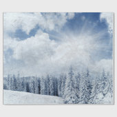 Kerstsneeuw in de boomscène, verpakkingspapier cadeaupapier (Vlak)