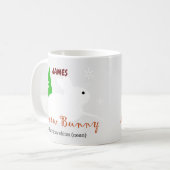 Kerstsneeuw Konijn Koffiemok Beker (Voorkant links)