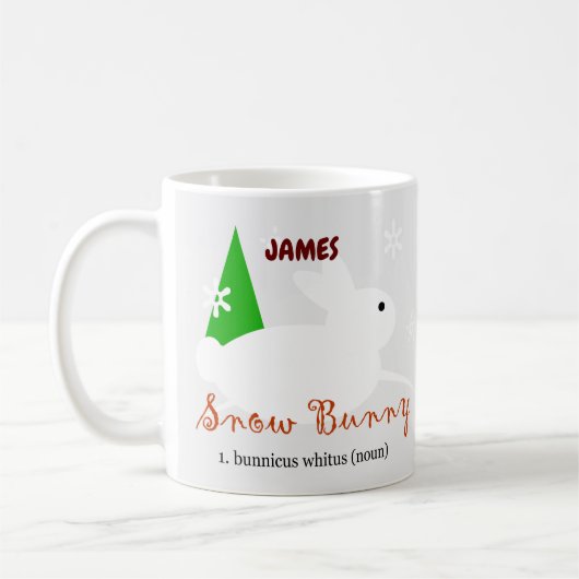 Kerstsneeuw Konijn Koffiemok Beker (Links)