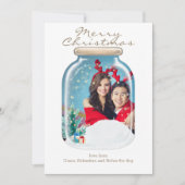 Kerstsneeuw Metselwerk Pot Foto Persoonlijke Kaart (Voorkant)