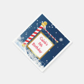 Kerstsneeuw Noordpool Vakantiefeest Servetten (Hoek)