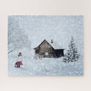 Kerstsneeuw op de Cabin Legpuzzel