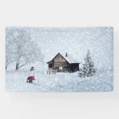 Kerstsneeuw op de Cabin Spandoek (Horizontaal)