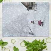 Kerstsneeuw op de Cabin Theedoek (Gevouwen)
