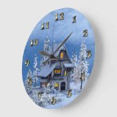 Kerstsneeuw op het ontbijt grote klok (Hoek)