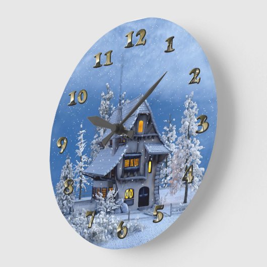 Kerstsneeuw op het ontbijt grote klok (Hoek)