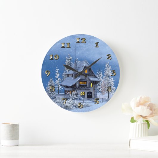 Kerstsneeuw op het ontbijt grote klok (Huis)