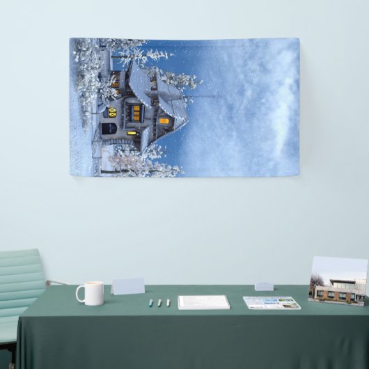 Kerstsneeuw op het ontbijt spandoek (Beurs)