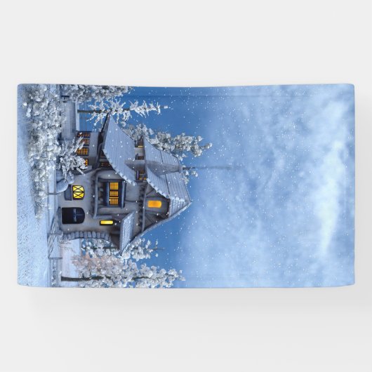 Kerstsneeuw op het ontbijt spandoek (Horizontaal)