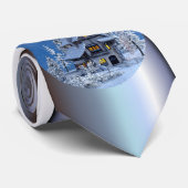 Kerstsneeuw op het ontbijt stropdas (Opgerold)