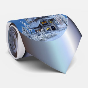 Kerstsneeuw op het ontbijt stropdas