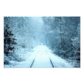 Kerstsneeuw op het spoor foto afdruk (Voorkant)
