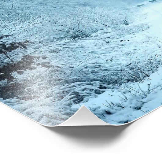 Kerstsneeuw op het spoor foto afdruk (Hoek)