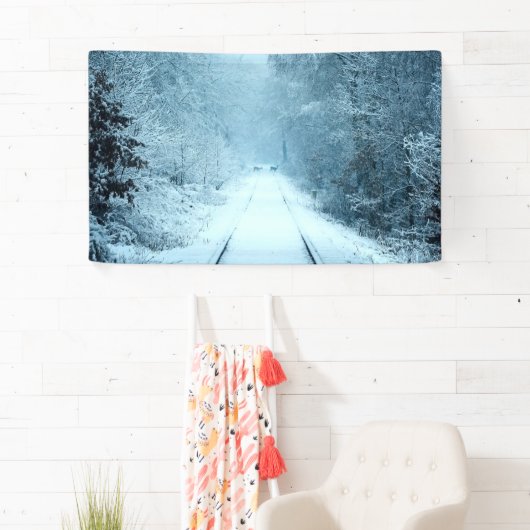 Kerstsneeuw op het spoor spandoek (Insitu)