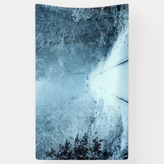 Kerstsneeuw op het spoor spandoek (Verticaal)