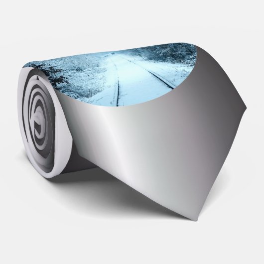 Kerstsneeuw op het spoor stropdas (Opgerold)