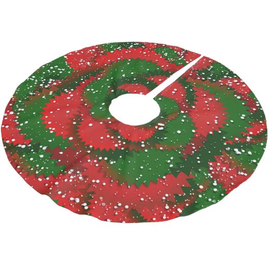Kerstsneeuw op rode en groene cirkels kerstboom rok (Gekanteld)