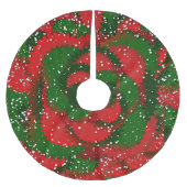 Kerstsneeuw op rode en groene cirkels kerstboom rok (Voorkant)