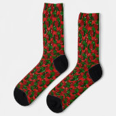 Kerstsneeuw op rood en groen sokken (Links)