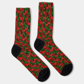 Kerstsneeuw op rood en groen sokken (Rechts)