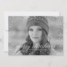 Kerstsneeuw Overlay Twee Foto Kaart