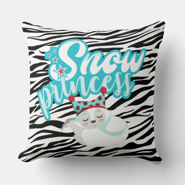Kerstsneeuw Princess Animal Print Pillow Kussen (Voorkant)