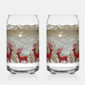 Kerstsneeuw Red Velvet Rendier Snowy Mountain Blikvorm Glas (Voorkant)
