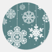 Kerstsneeuw Ronde Sticker (Voorkant)