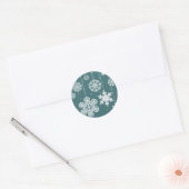Kerstsneeuw Ronde Sticker (Envelop)