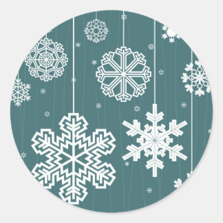 Kerstsneeuw Ronde Sticker
