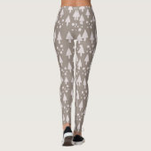Kerstsneeuw Roze Bruine Leggings (Achterkant)