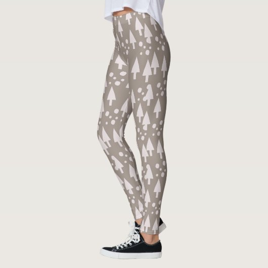 Kerstsneeuw Roze Bruine Leggings (Links)
