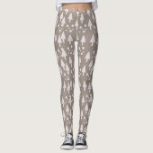 Kerstsneeuw Roze Bruine Leggings (Voorkant)