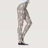 Kerstsneeuw Roze Bruine Leggings (Rechts)