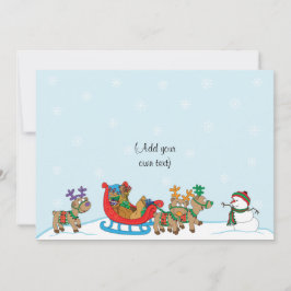 Kerstsneeuw Scene 2zijdig/plat/kaart/& env 7"x5" Feestdagenkaart