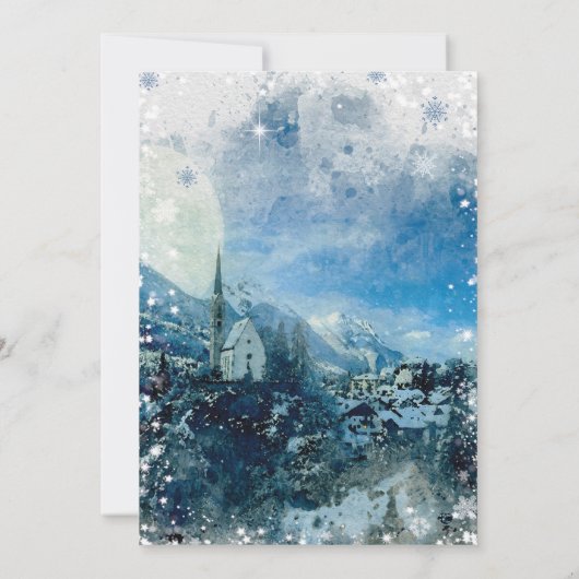 Kerstsneeuw scene wintervakantie bruiloft kaart (Achterkant)