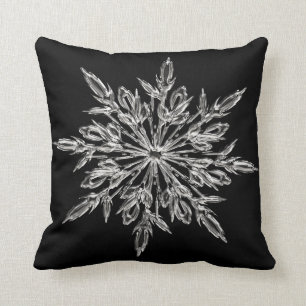 Kerstsneeuw schildert decoratieve zwarte Throw kus Kussen