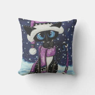 Kerstsneeuw Siamese Kat Amerikaanse MoJo Kussens
