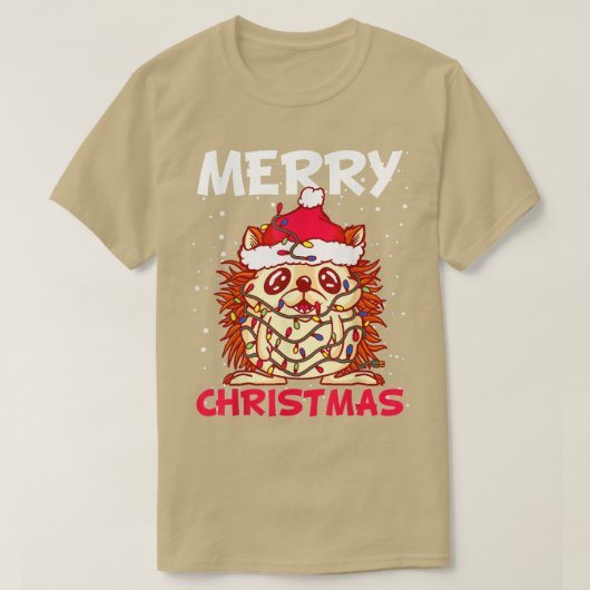 Kerstsneeuw vliegende egel t-shirt (Design voorkant)