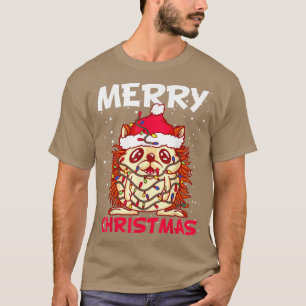 Kerstsneeuw vliegende egel t-shirt