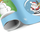 kerstsneeuw Wereldbol Aangepast fotosjabloon Cadeaupapier (Rol Hoek)