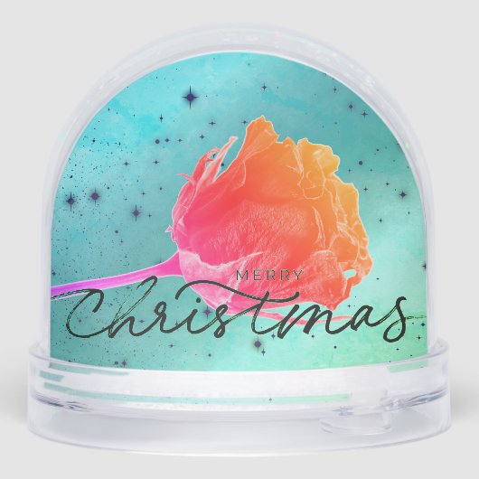 KERSTSNEEUW WERELDBOL  ANGEL EN RED ROSE SNEEUWBOL (Achterkant)