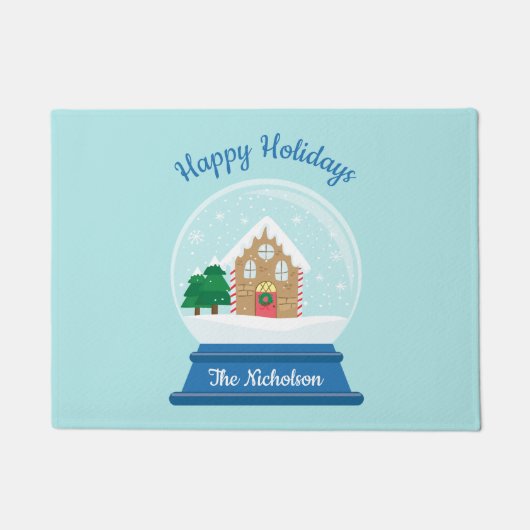 KERSTSNEEUW WERELDBOL DEURMAT (Voorkant)